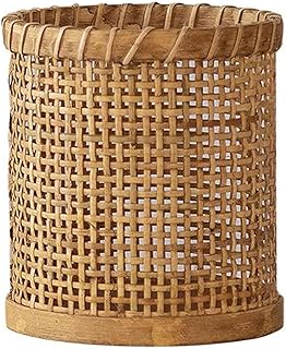 Rattan Woven Hurricane Glass Candle Holders,Cane Wrapped Sleeve Flower Vase Decorative Votive Candleholder for Pillar Candles,Rustic Boho Tea Light Candle Holder for Centerpiece Table Wedding Decor (