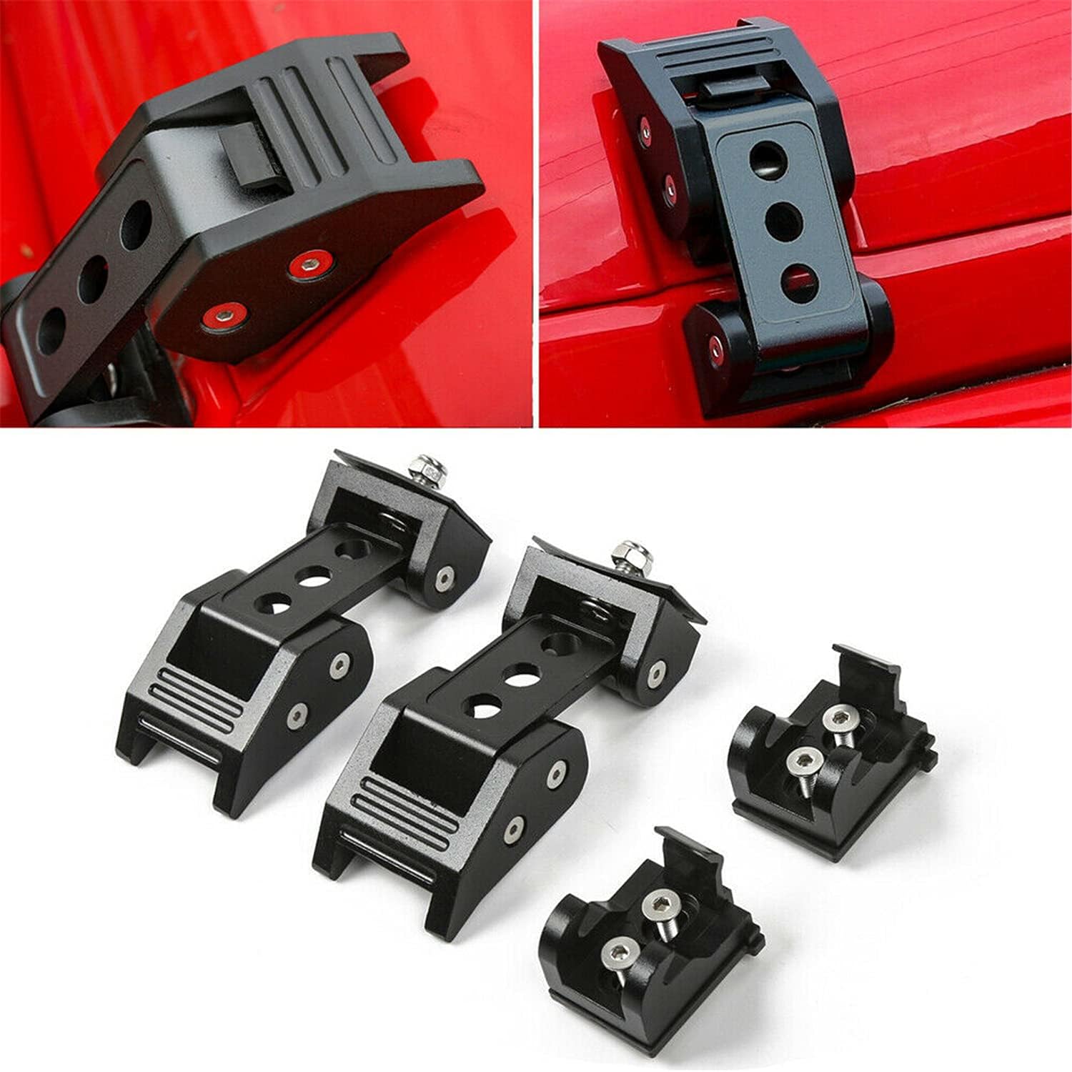 Locking Hood Latch, Hood Latch for Jeep Wrangler JK JKU 2011-2018, Anti-Theft Hood Pin Lock Catch Latches Accessories Original Replacement