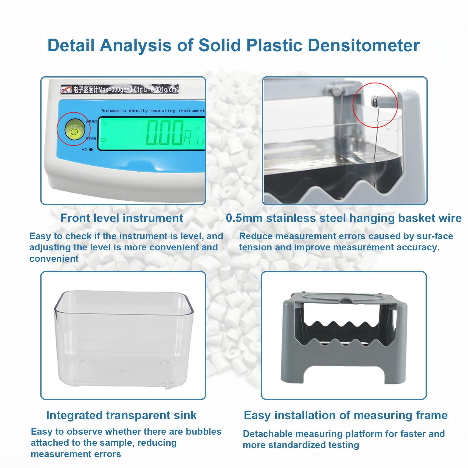 Densímetro Digital De Sobremesa - Pantalla LCD, Densímetro Automático, Precisión De Detección De 0,001 g/cm³, Peso Máximo 300 G/600 G, para Laboratorio Industrial,300A