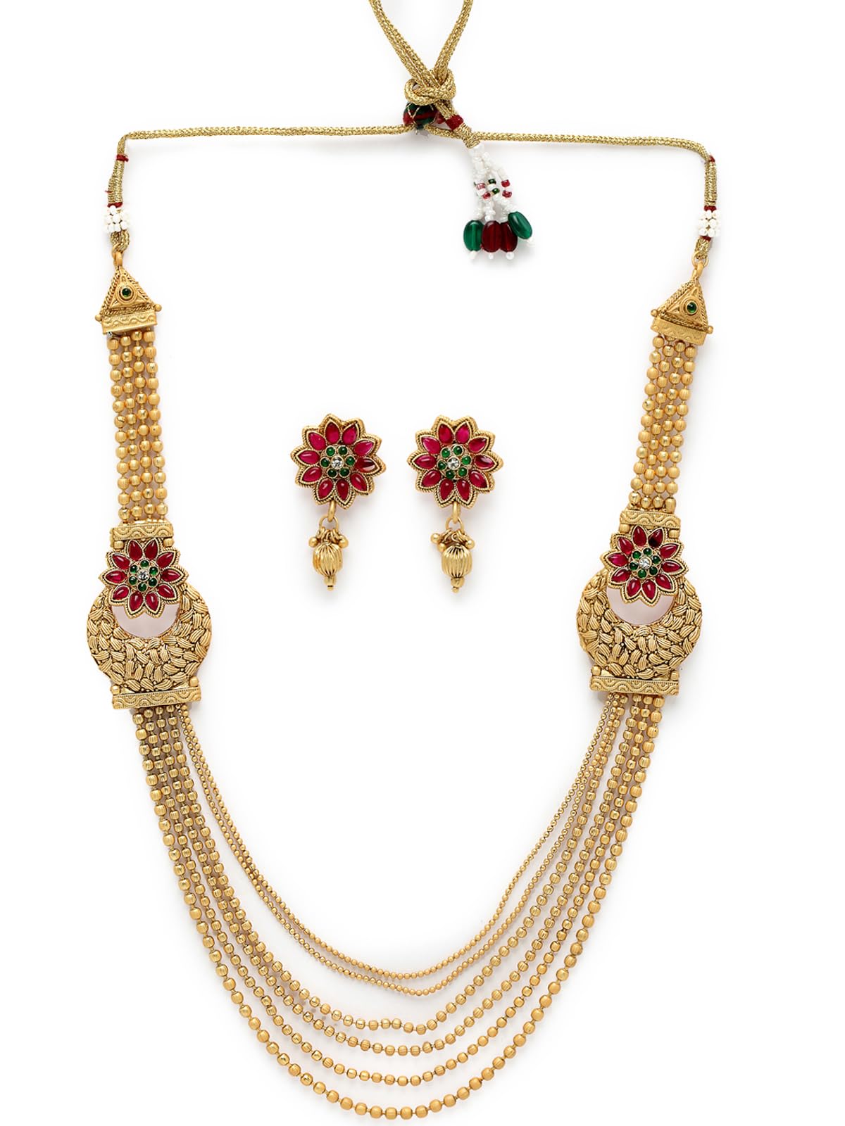 Sukkhi Untamed Gold Plated Rani Haar Long Multistring Necklace Set And Earring | Jewellery Set For Women (NS105737) (B0CBBBQTQ3) Amazon Price History, Amazon Price Tracker