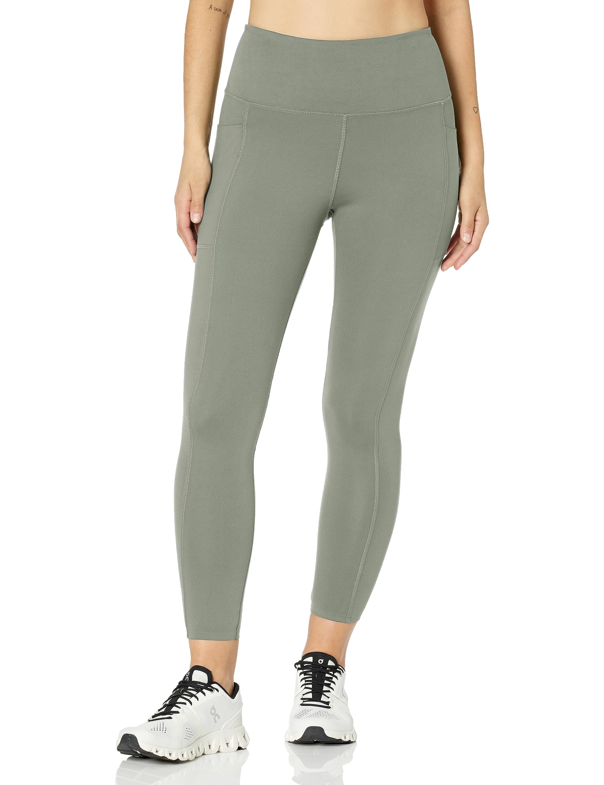 Danskin Women's High Rise Contour Bonded Ankle Leggings Agave Green Large