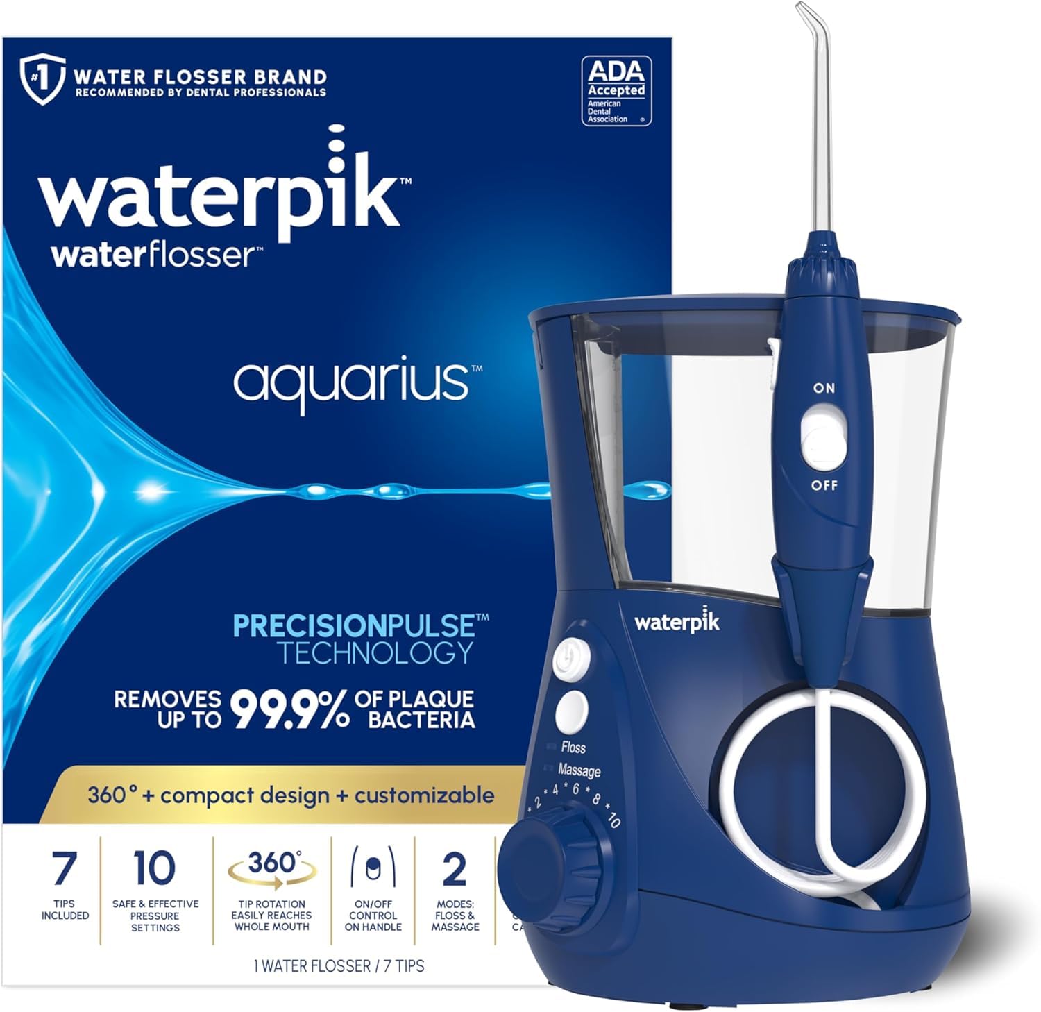 Waterpik Aquarius Water Flosser For Teeth Cleaning, Gums, Braces
