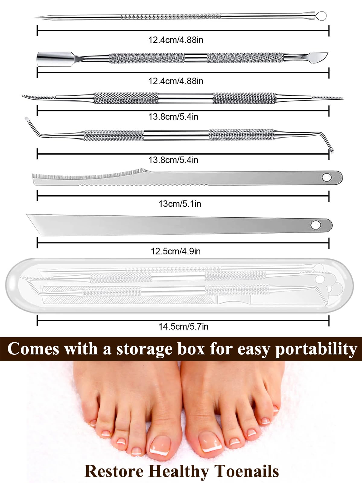 Ongle Incarné Kit, Pedicure Professionnel pour Pied Kit de Correction D'ongles Incarnés Coupe Ongle Pied Kit de Soin des Pieds en Acier Inoxydable Professionnel