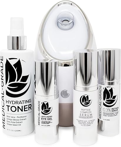 Microderm GLO - Vaporizador facial y paquete de productos rejuvenecedores para el cuidado de la piel