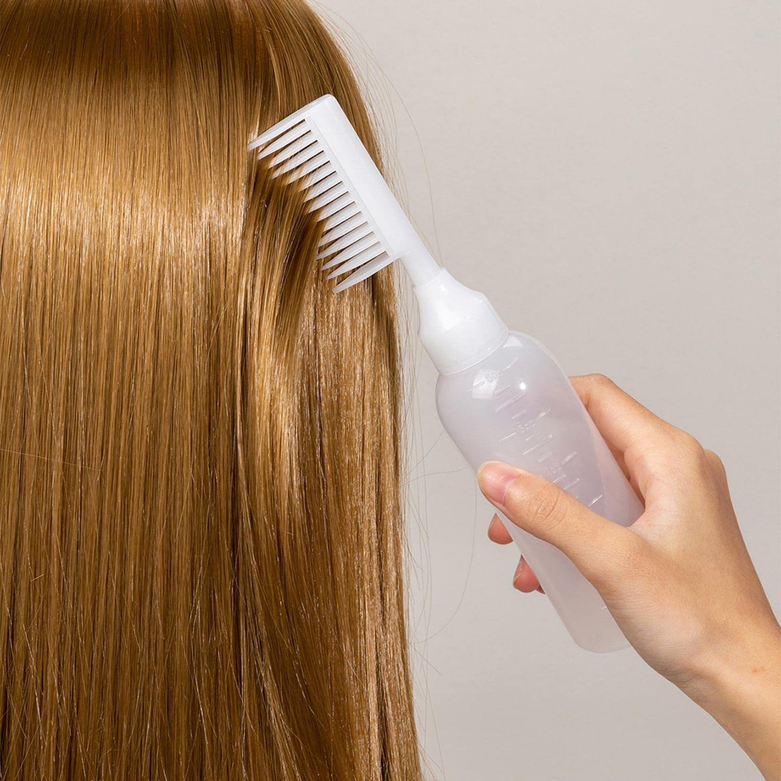 Garende Hair Coloring Dispensing Bottle with Brush for Home Application, White