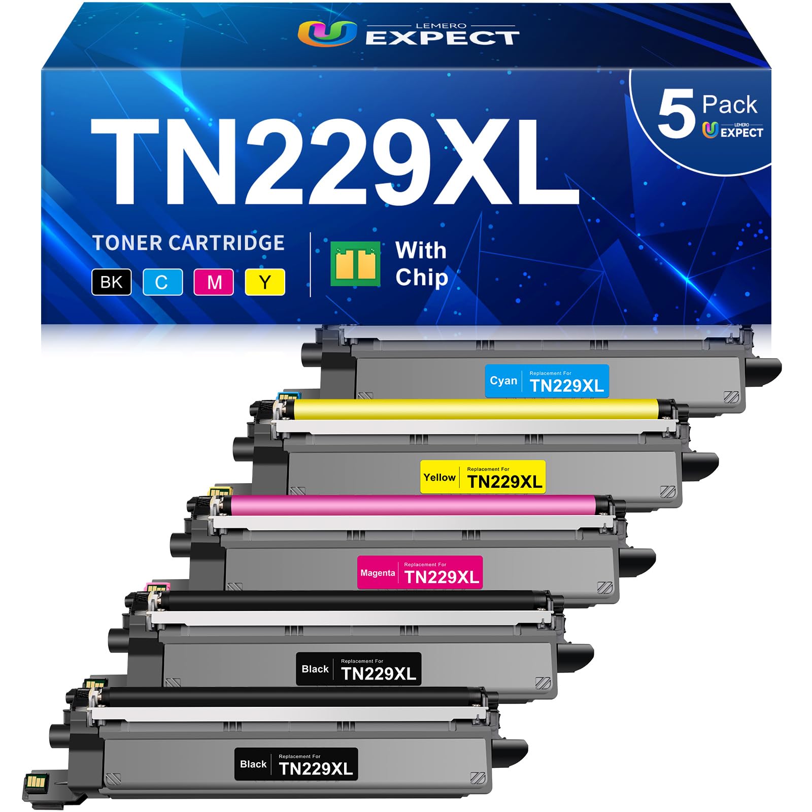 LEMERO UEXPECT TN229XL TN229 High Yield Toner Compatible Replacement for Brother TN229XL TN229 Toner Cartridges for HL-L3280CDW MFC-L3780CDW