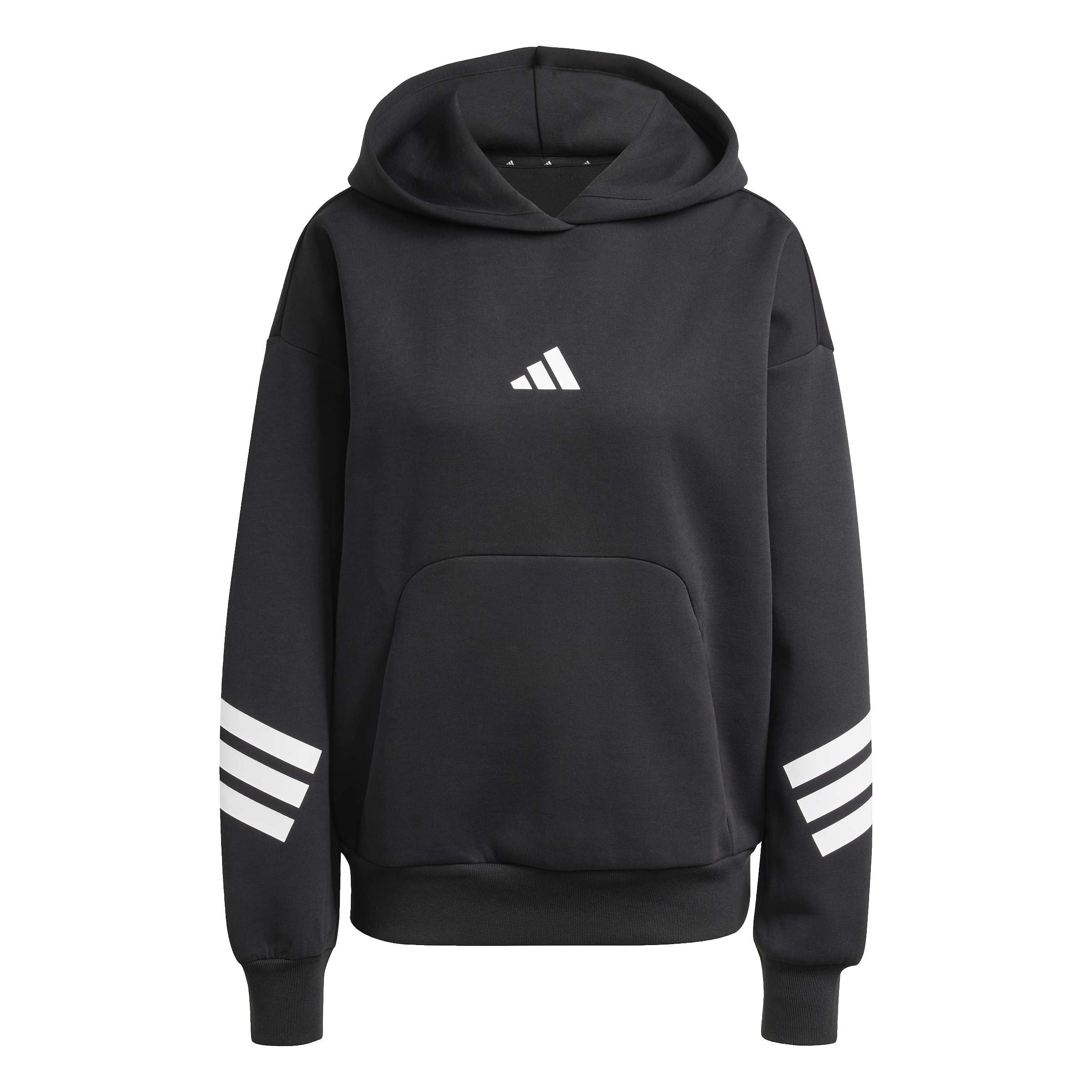 adidas Women's FUTURE ICONS THREE STRIPES HOODIE, black, L