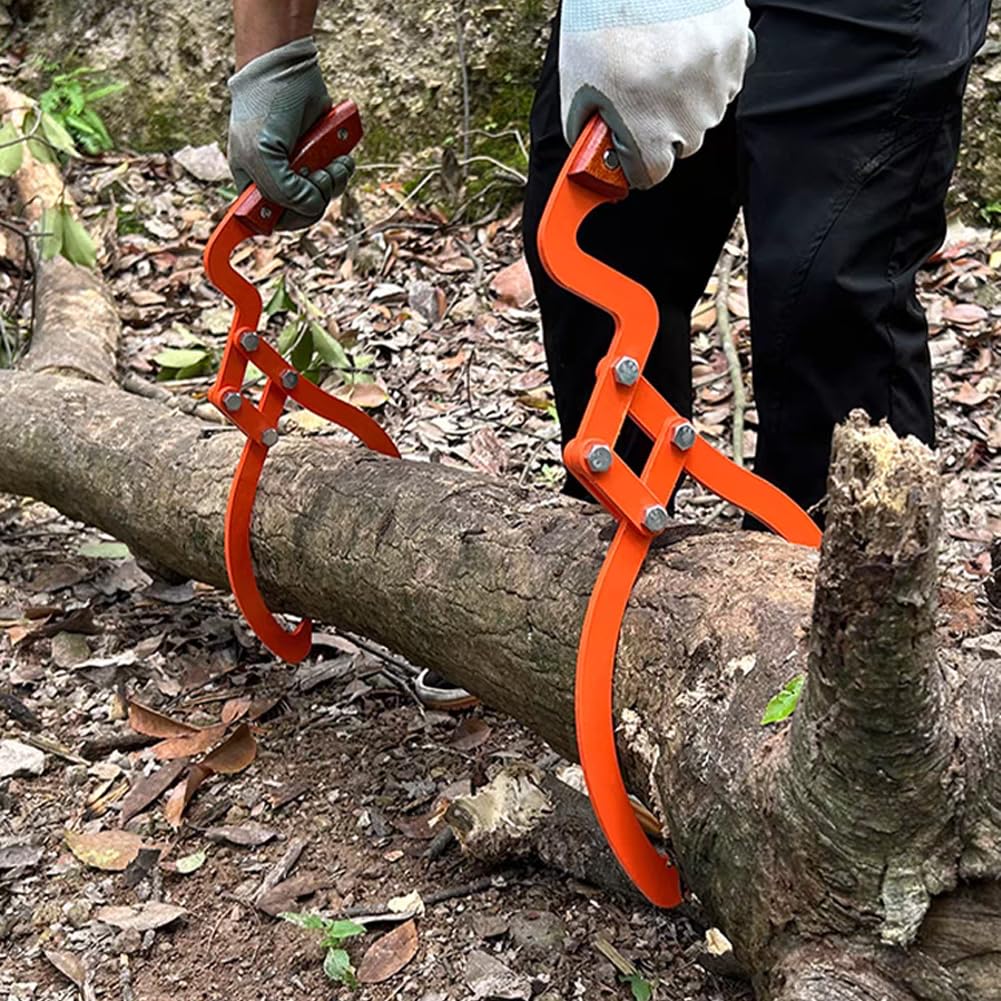 Pilarmuture Pinzas para troncos de 20 pulgadas, gancho de madera resistente con capacidad de carga de manejo de arrastre, pinzas ergonómicas para deslizar, pinzas deslizantes de madera que ahorran