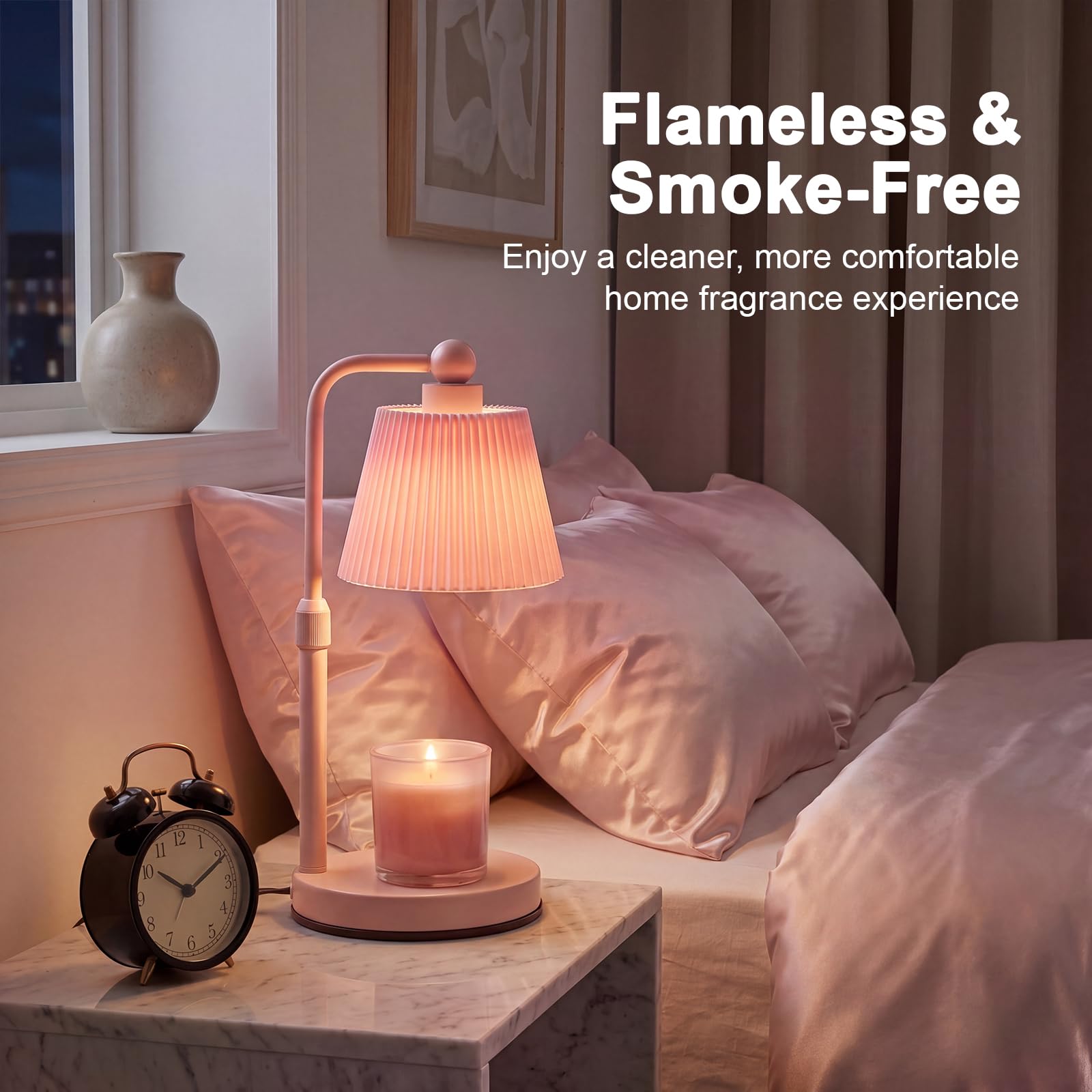 FSBZ - Lampada scalda candela con timer, colore: Rosa