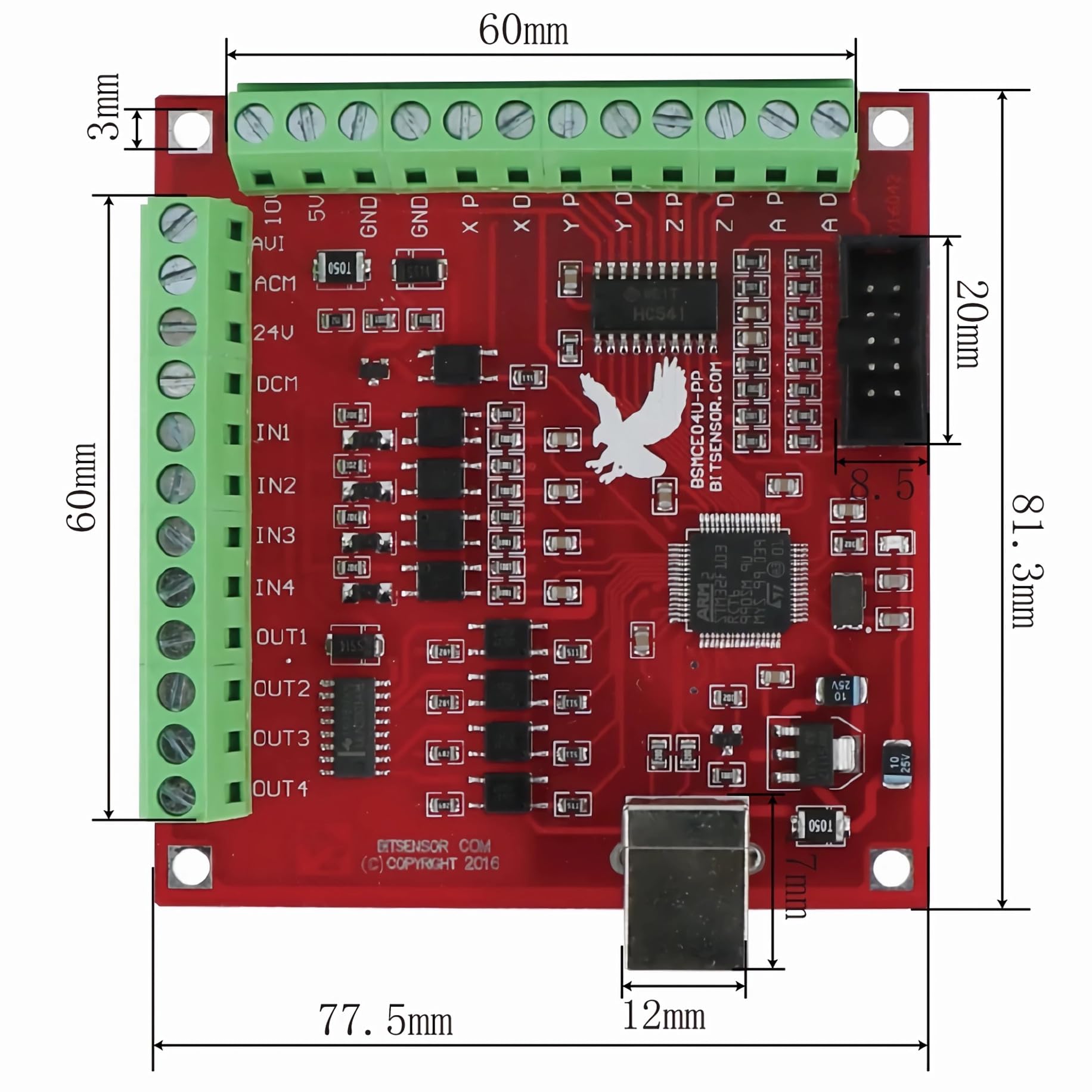 Interface USB Carte de Cartes à Puce, Contrôleur CNC USB Carte de Contrôle de Mouvement 4 Axes, Carte de Dérivation D'interface pour Pilote de Moteur Pas à Pas