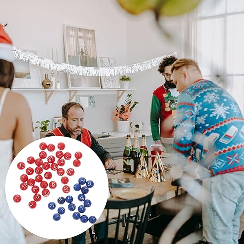 Miniatura 7 de 49 bolas de bingo de repuesto de plástico numeradas de 1 a 49, para noches de bingo, rifas y más, reemplazos perdidos de bolas de bingo (rojo + azul)