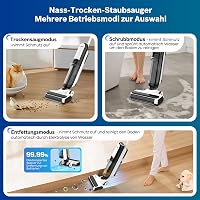 SUNSMAI S12 Vezeték Nélküli Nedves-Száraz Porszívó Elektrolizált Vizes Öntisztító Rendszerrel, Padlóra és Szőnyegre, 140W, Fekete 2