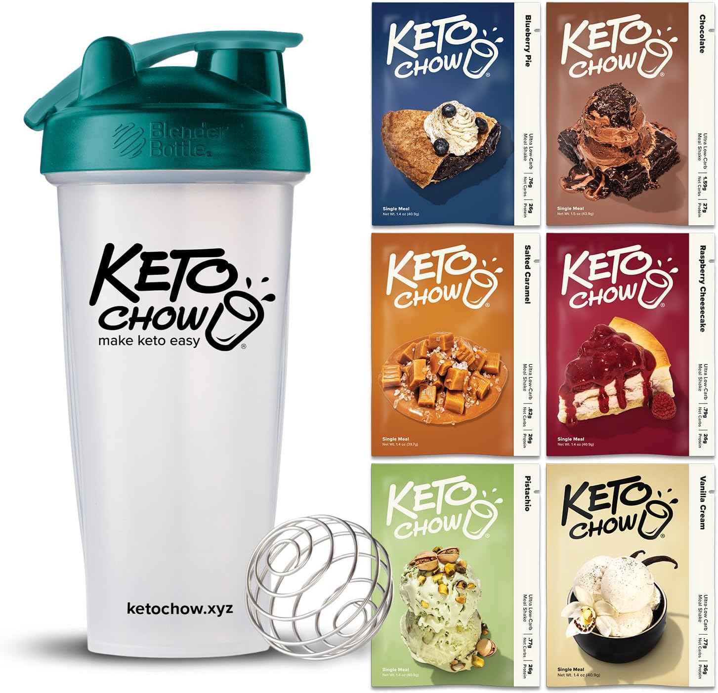 Essentials Kit - Keto Meal Replacement Shake Powder - Nutritionally Complete - Low Carb Shakes - Delicious Easy Meal Substitute - Protein Rich Keto Food You Choose The Fat - Single Meal