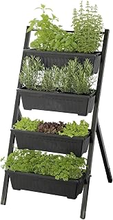 Maximex Vertical Raised Bed 4 Tiers, Adjustable Tilt Angle, 4 Planter Boxes with Drain Holes, 56.5 x 108 x 62 cm