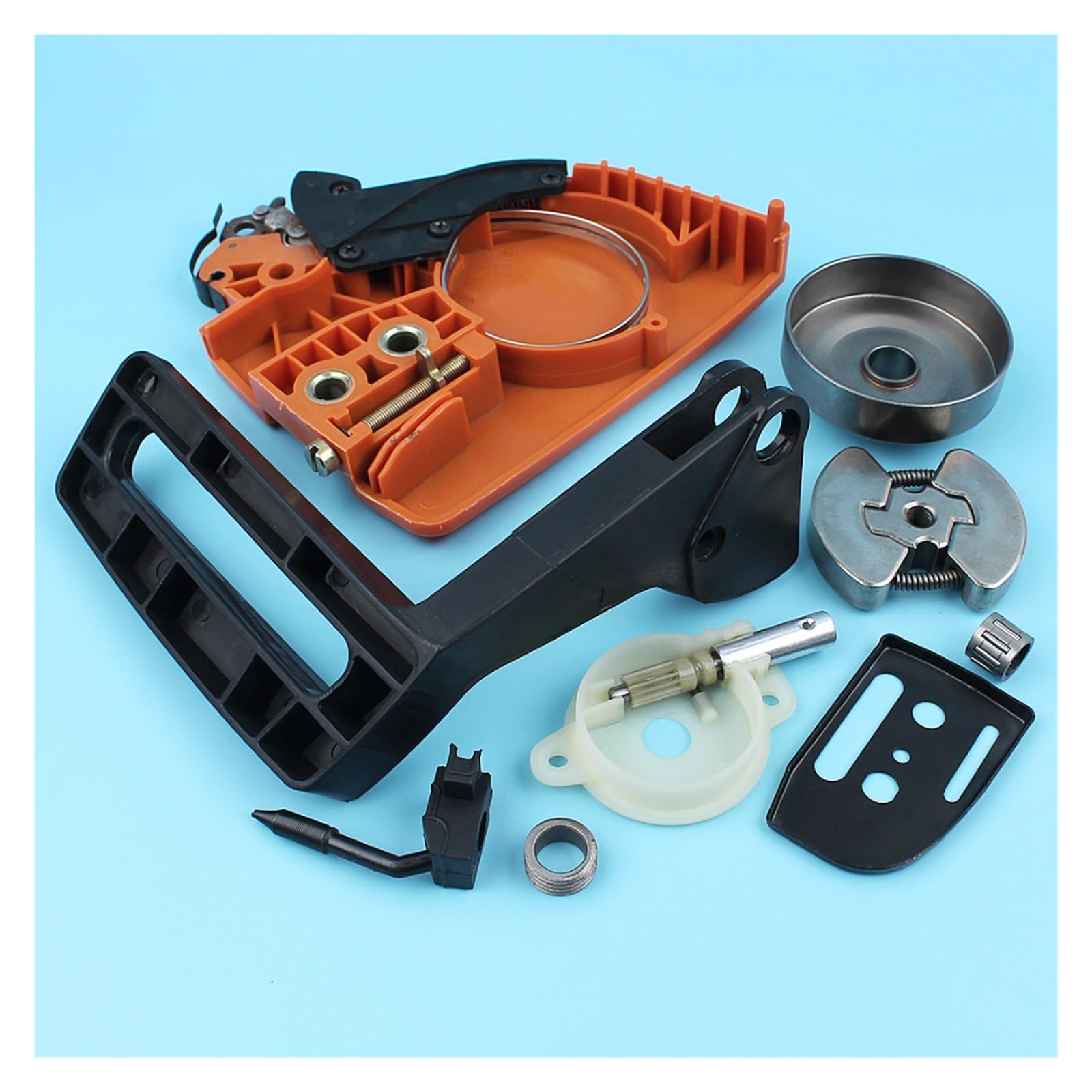 Cubierta de piñón freno cadena, Kit bomba aceite tambor embrague for Husqvarna 136 137 141 142, protector mango motosierra, placa barra engranaje helicoidal