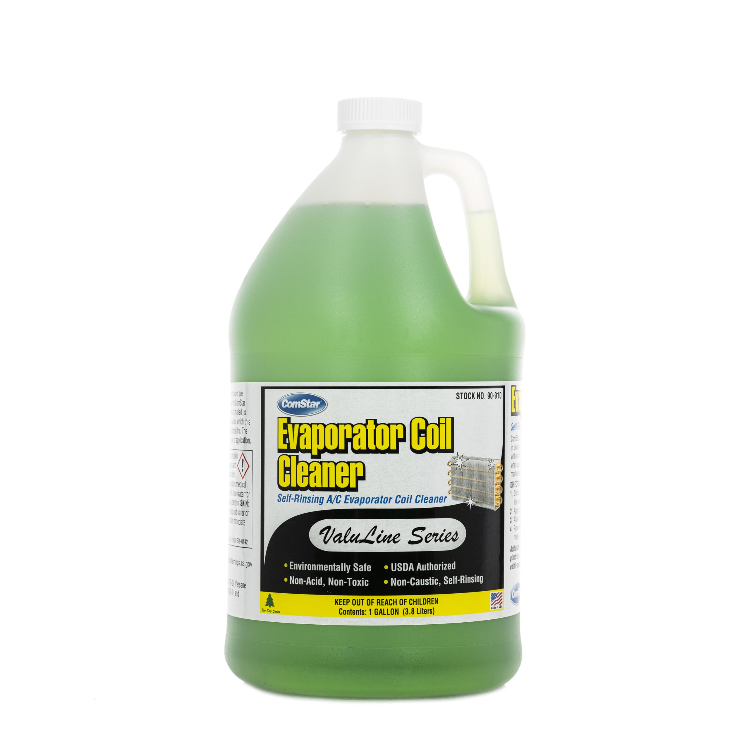 ComStar Valuline Evaporator Coil Cleaner, Economical Self-Rinsing AC Evaporator, Biodegradable, Non-Toxic, Neutral pH, Made in USA, 1 Gallon (90-910)