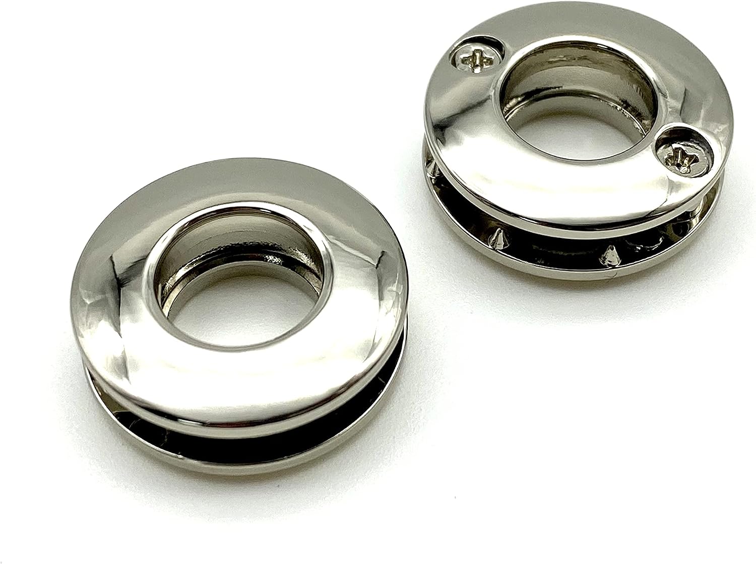3dancraftit Zinc Alloying Round Screw in Eyelet Grommet O Rings Purse Loop Handle Connectors Easy Installation Inner Diameter 3/8 Inch / 9mm Nickel E33