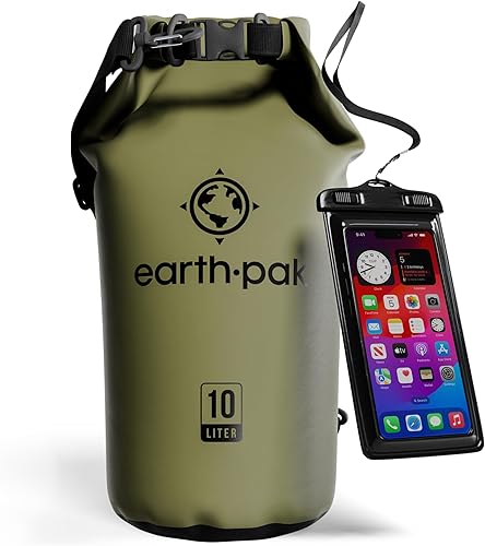 Miniatura 10 de Earth Pak - Bolsa seca impermeable - Bolsa de compresión seca enrollable que mantiene el equipo seco para kayak playa rafting canotaje senderismo