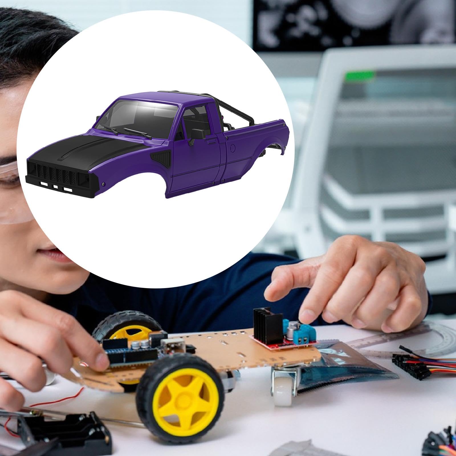 Pickup Karosserierahmen, Robuste Ladeflächengestell Baugruppe, Stabile Und Strapazierfähige Konstruktionsteile für 1/24 RC Modellautos, Geeignet für H, Lila
