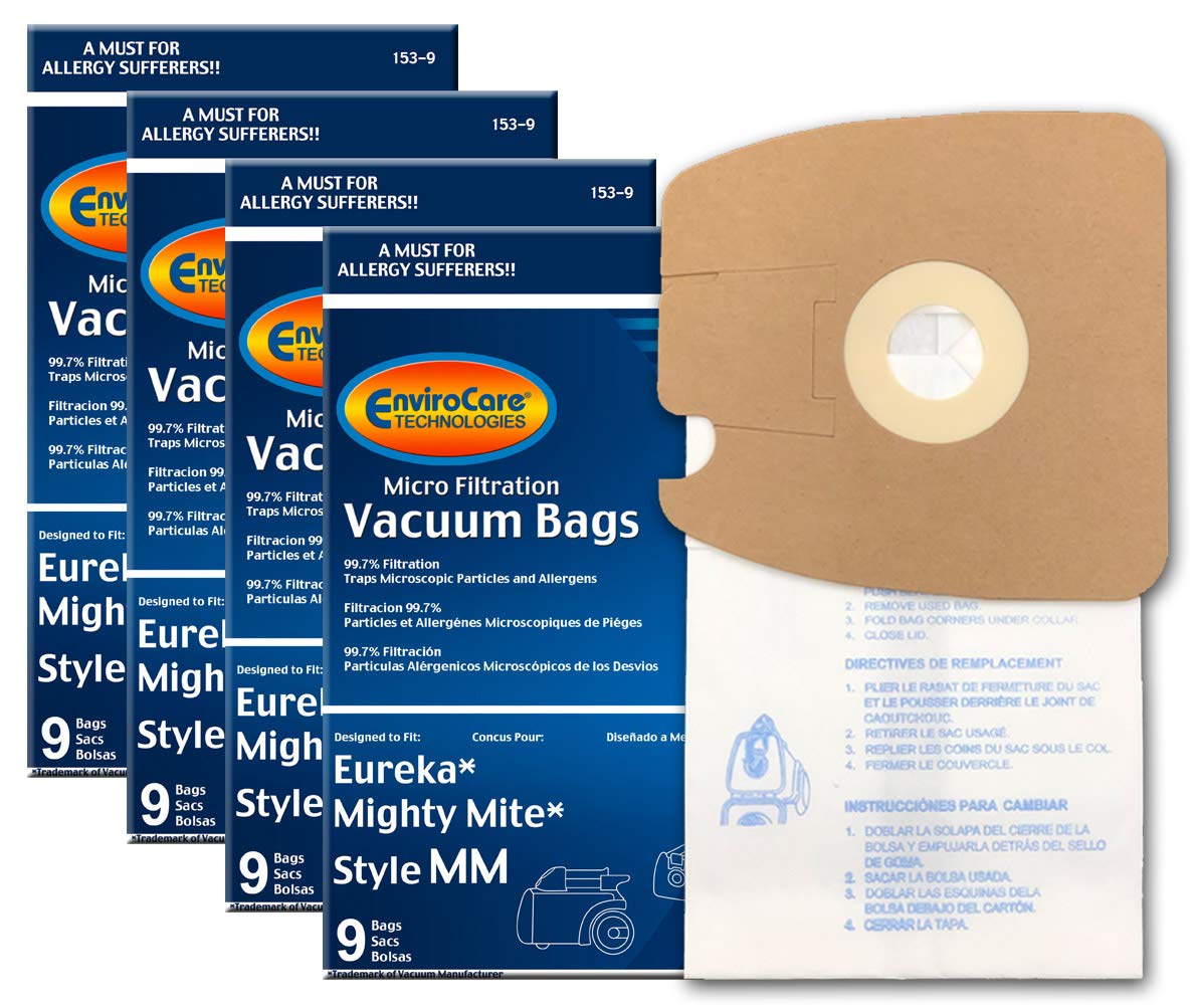 EnviroCare Replacement Micro Filtration Vacuum Cleaner Dust Bags made to fit Eureka Style MM Eureka Mighty Mite 3670 and 3680 Series Canisters 36 Bags
