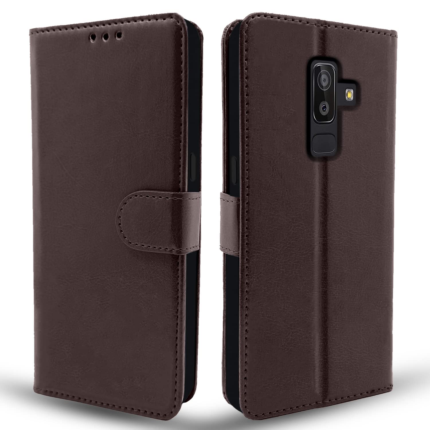 Pikkme Samsung Galaxy J8 Flip Case Leather Finish | Inside TPU with Card Pockets | Wallet Stand and Shock Proof | Magnetic Closing | Complete Protection Flip Cover for Samsung Galaxy J8 (Coffee) (B0BCJRYGGS) Amazon Price History, Amazon Price Tracker