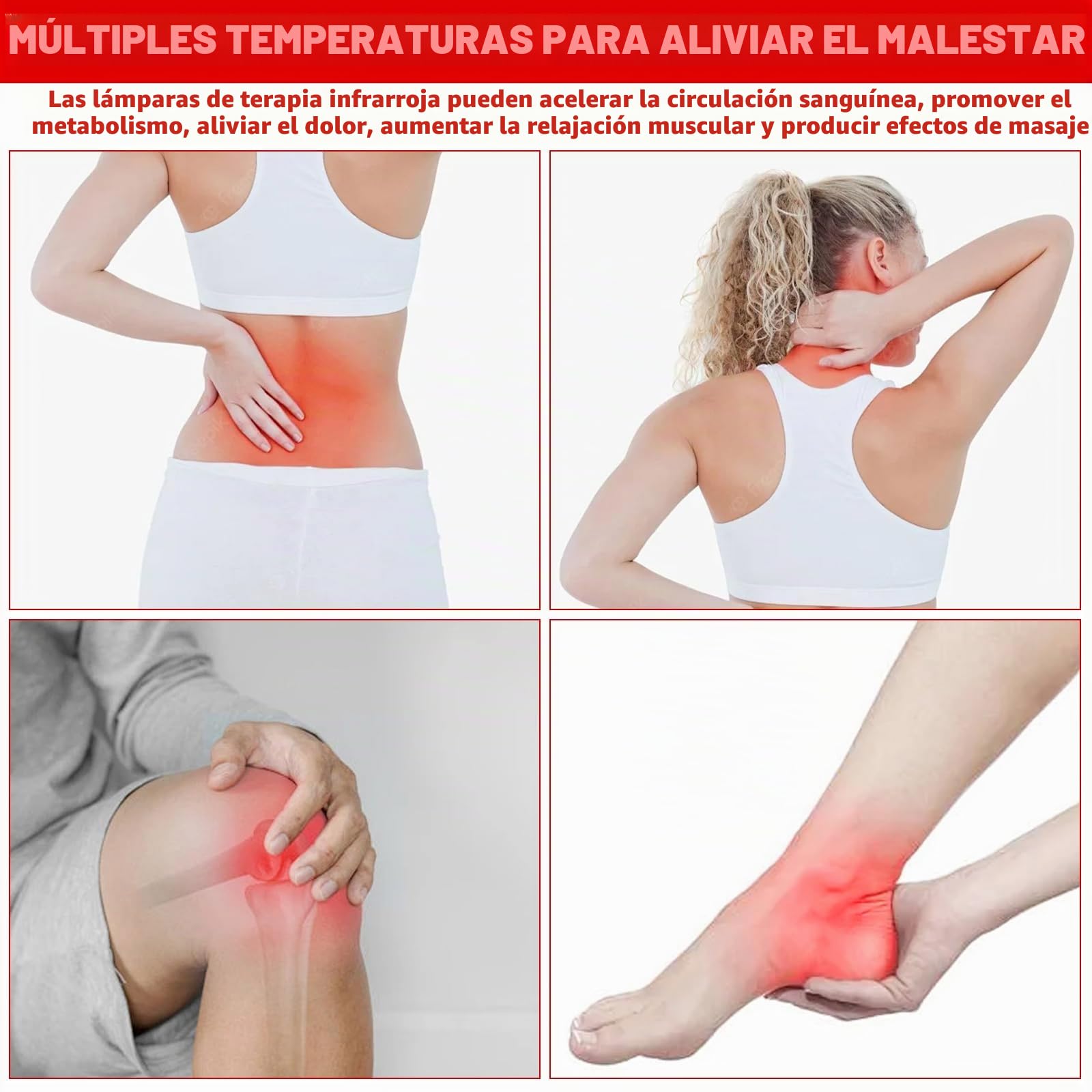Lámpara infrarroja, lámpara de luz roja de 150 W, lámpara de calor por infrarrojos con temporizador y regulador para un calor relajante, relajación y bienestar general y tensión muscular, ángulo