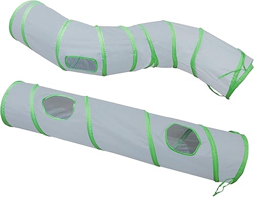 Miniatura 14 de PetLike S Way - Túnel para gatos plegable para mascotas, tubo escondido, juguete con pelota (S-Way, gris) Negro,Marrón,Gris,Gris y