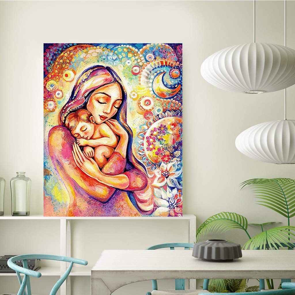 5D Diamantmalerei 'Mutter & Tochter' – 30x40 Cm, Quadratische Steine, Glänzend, Inkl. Zubehör