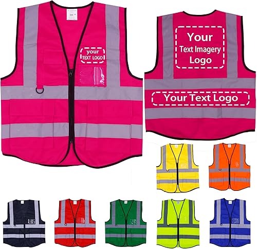 Miniatura 10 de Lyhacjp Chaleco de seguridad personalizado para hombres con bolsillos, chaleco de construcción, chaleco reflectante Hi Vis, chaleco de trabajo,