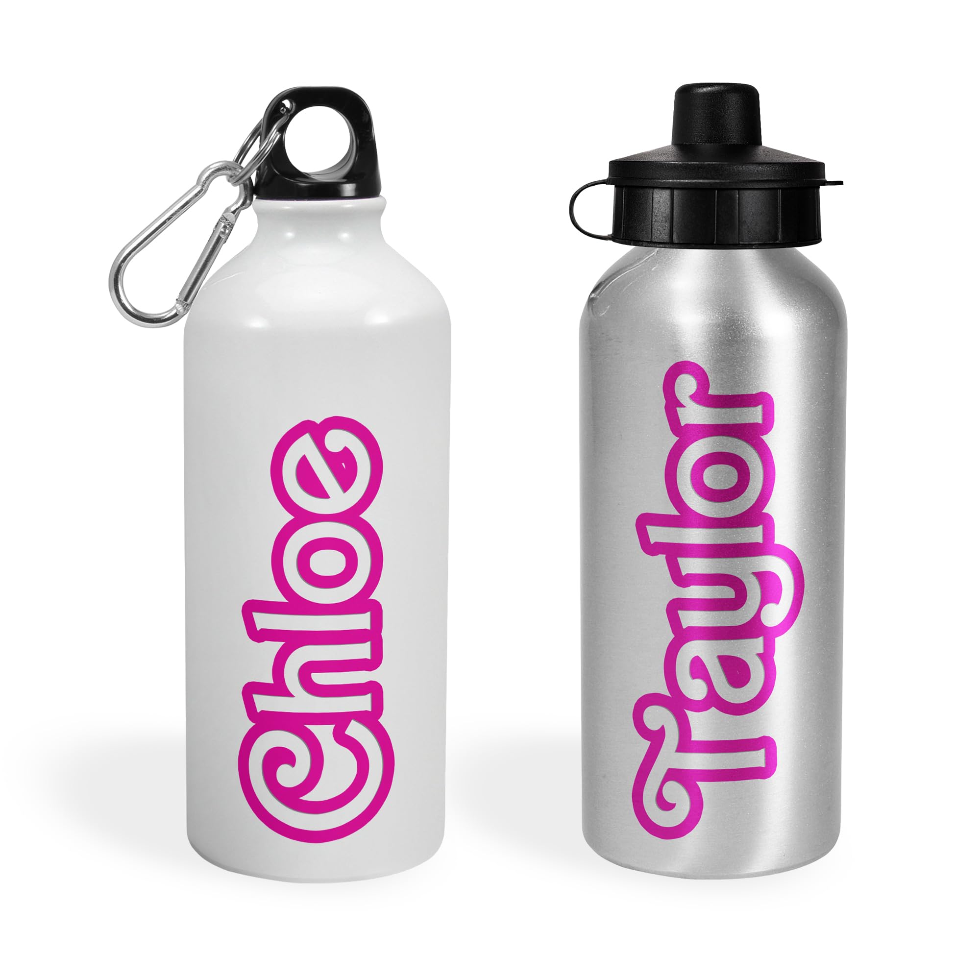 Print Maniacs Personalised Pink Doll Water Bottle Sport Cap 400ml or 600ml for Girls and Women Lets go Party Chelsea Merchandise Princess Dream Collection Theme Bride Lip Stick Birthday Diamonds