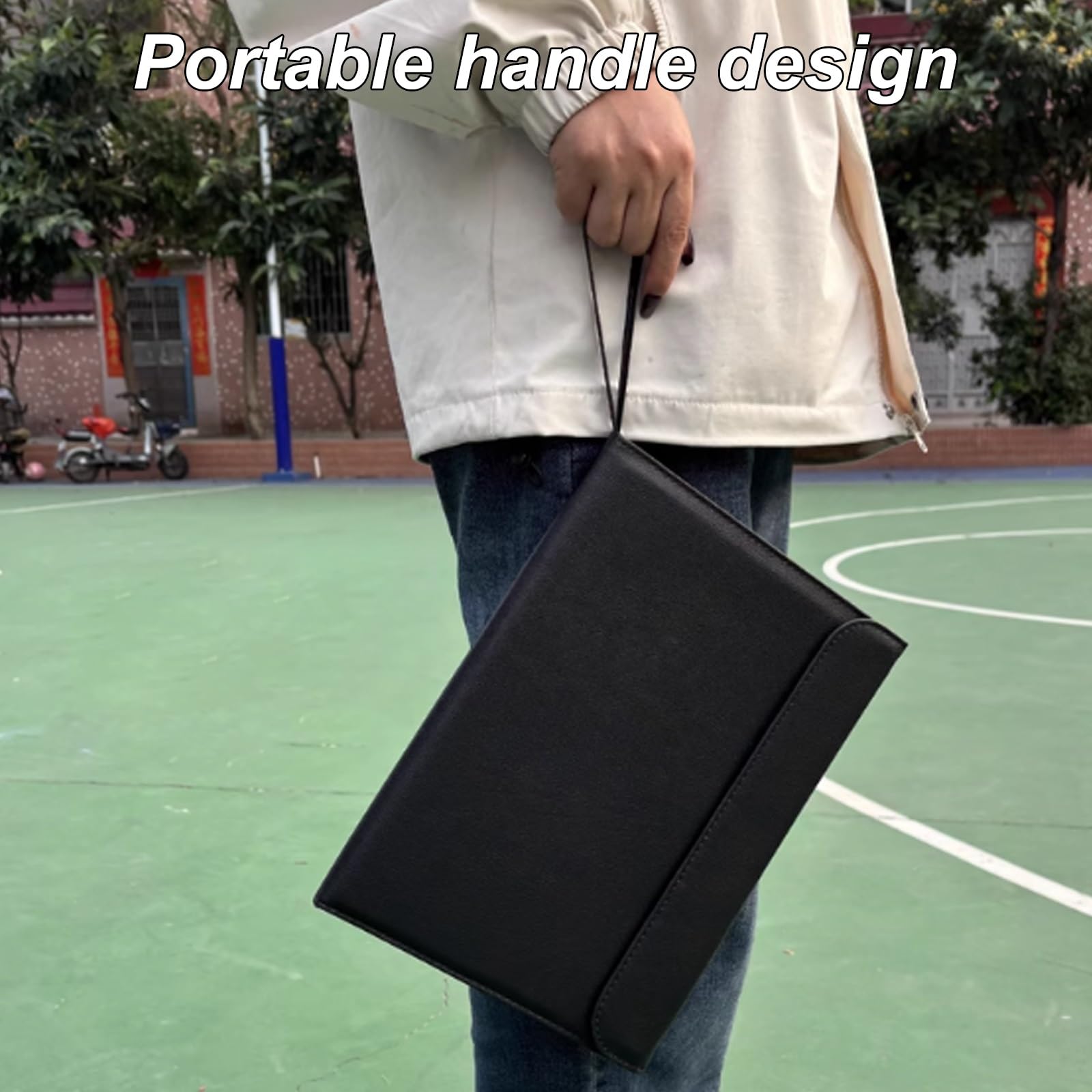 Schowek Frisbee dla Trenerów, Tablica Trenerska Suchościeralna Frisbee, z Długopisem i Gumką, Składana Konstrukcja, Zastosowanie Dwustronne, Odpowiednia do Treningu Taktycznego