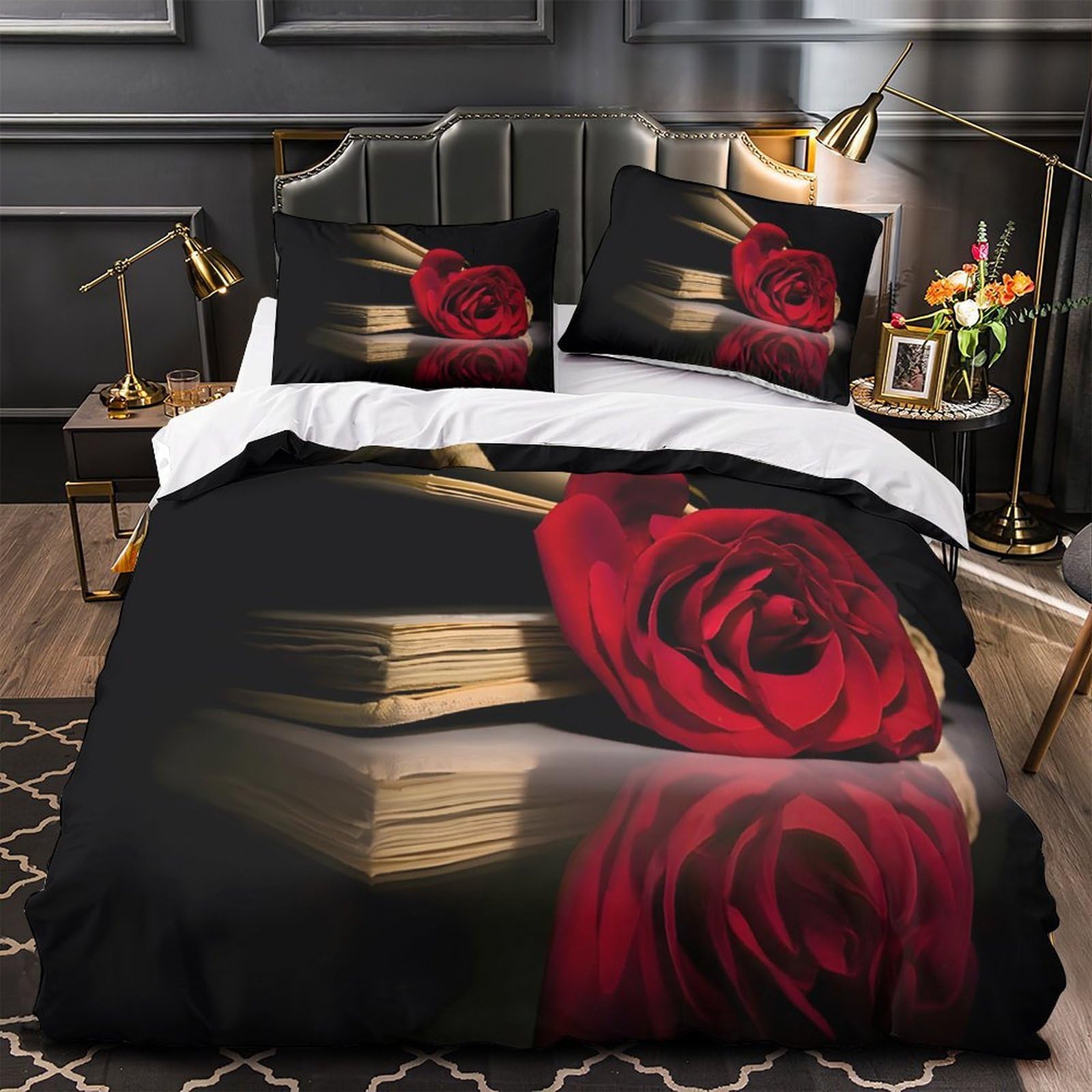 Parure de lit cœurs romantiques 200x200 microfbre