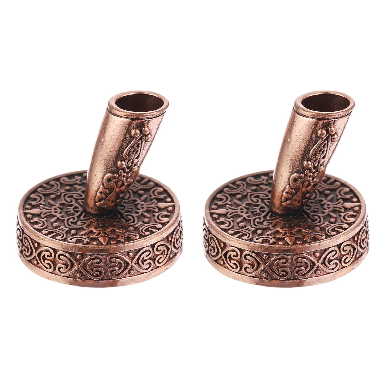 PATIKIL 2-Piece Vintage Red Bronze Metal Pen Stand, Desktop Pen Holder for Office Wedding, Engagement, Guests Book