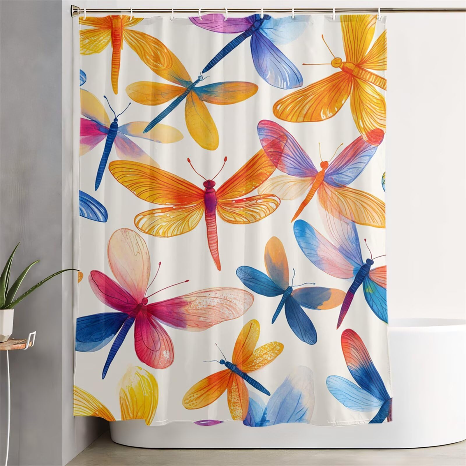 Rideau de douche 90x200 cm orange lavable et anti moisissure