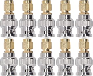 RF Coaxial Cable Adapter, 10PCS SMA Male to Bnc Male Adapter, Replacement RF Coaxial Cable Conversion Connector for RF, SMA to Bnc Male Connector