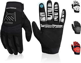 KEMIMOTO Dirt Bike Gloves Motocross Gloves ATV Motorcycle Gloves for Men Women Youth Off-Road Gloves Riding Gloves Touch-Screen Breathable Mountain Bike Racing Gloves for BMX MTB MX,M,Black