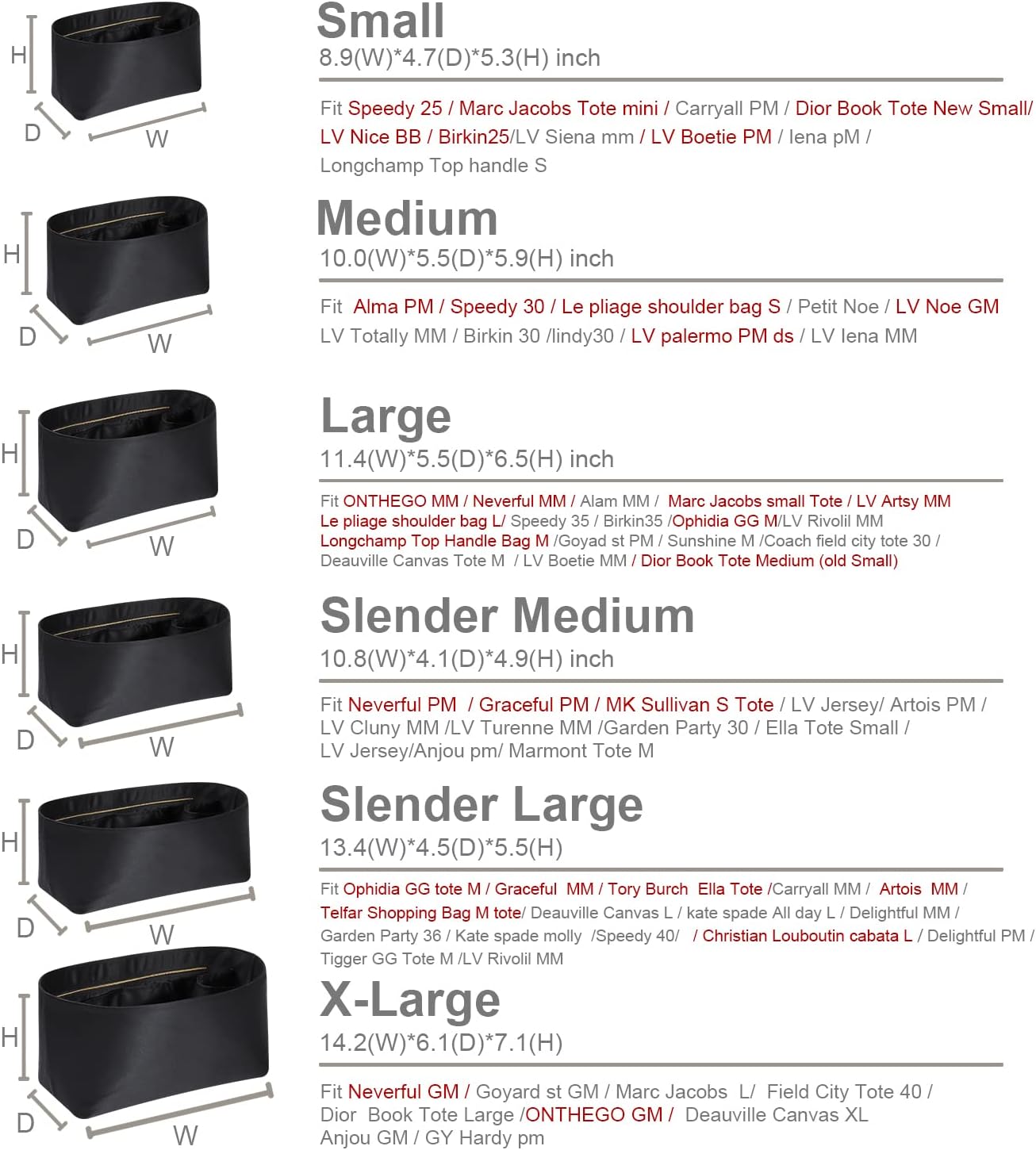 ZTUJO Purse Organizer Insert For Handbags, Silk Purse Organizer with Zipper, Silky Smooth, Bag Organizer For Speedy Neverfull Tote,onthego,Artsy, 6 Sizes (Medium, Silky Black) - Image 3