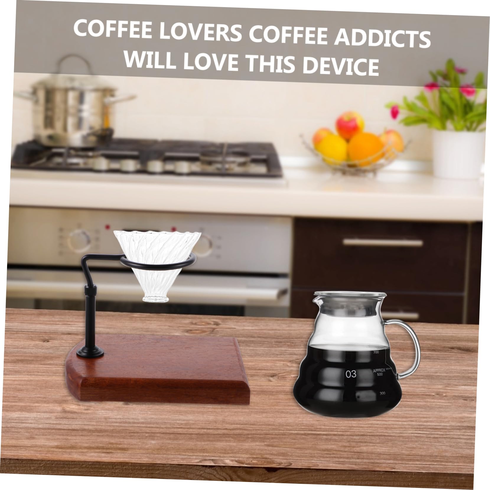 Gadpiparty 1pieza Soporte De Goteo De Café De Madera Base Estable Para Filtros De Café Rack De Dripper Para Hogar