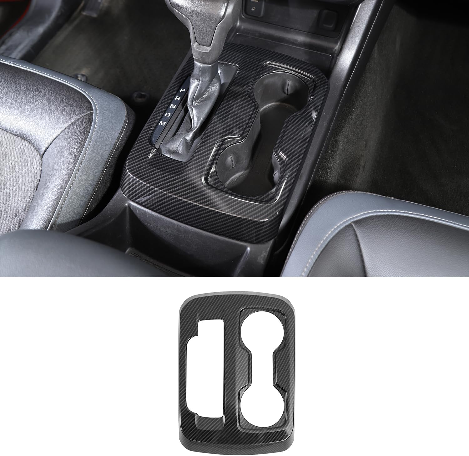 JWWY Gear Shift Panel Protector Cover Trim Compatible with 2022-2024+ Chevy Colorado 2022-2024 GMC Canyon Interior Accessories Carbon Fiber