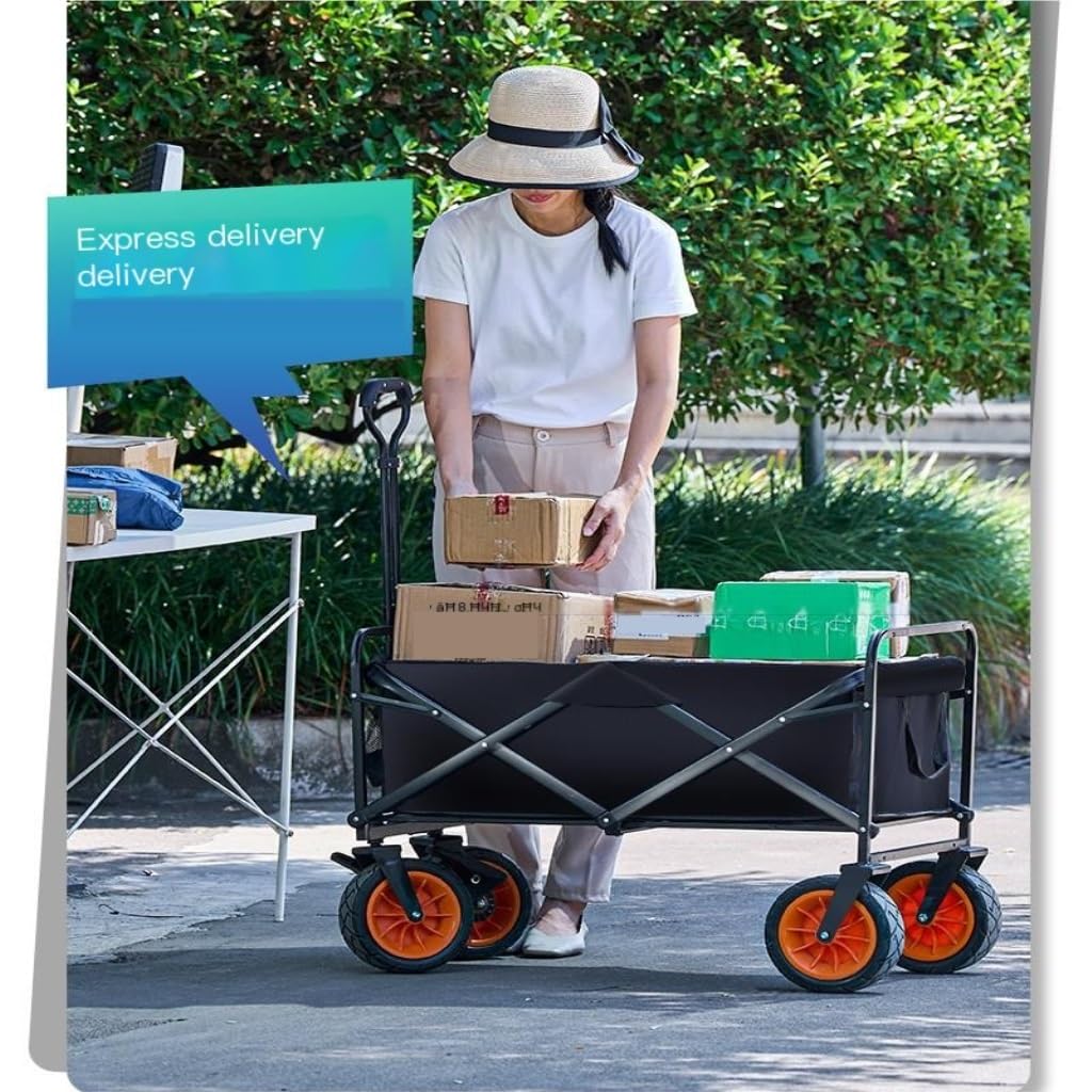 Chariot de plage pliable léger – Chariot utilitaire d'extérieur polyvalent pour le camping, les outils et l'équinte – Brouette portable pour la plage et le camping