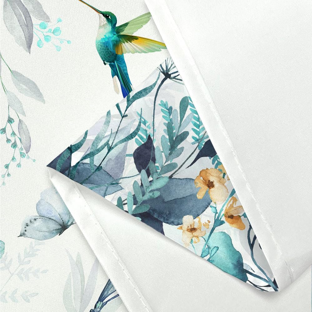 Torich Sage Green Eucalyptus Shower Curtain for Bathroom, Leaves Plant Floral Bathroom Decor Bath Curtains, Bird Leaf Botanical Waterproof Fabric Shower Curtain Set with Hooks 72x84Inch,Teal