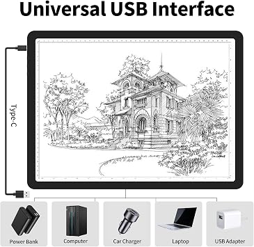 TSOCOS A3 Light Box for Tracing, 6000Lux High-Brightness Diamond Art Light Board with Side Physical Buttons & 6 Levels of Brightness, 3 Colors Light pad Lightbox for Drawing, Diamond Painting