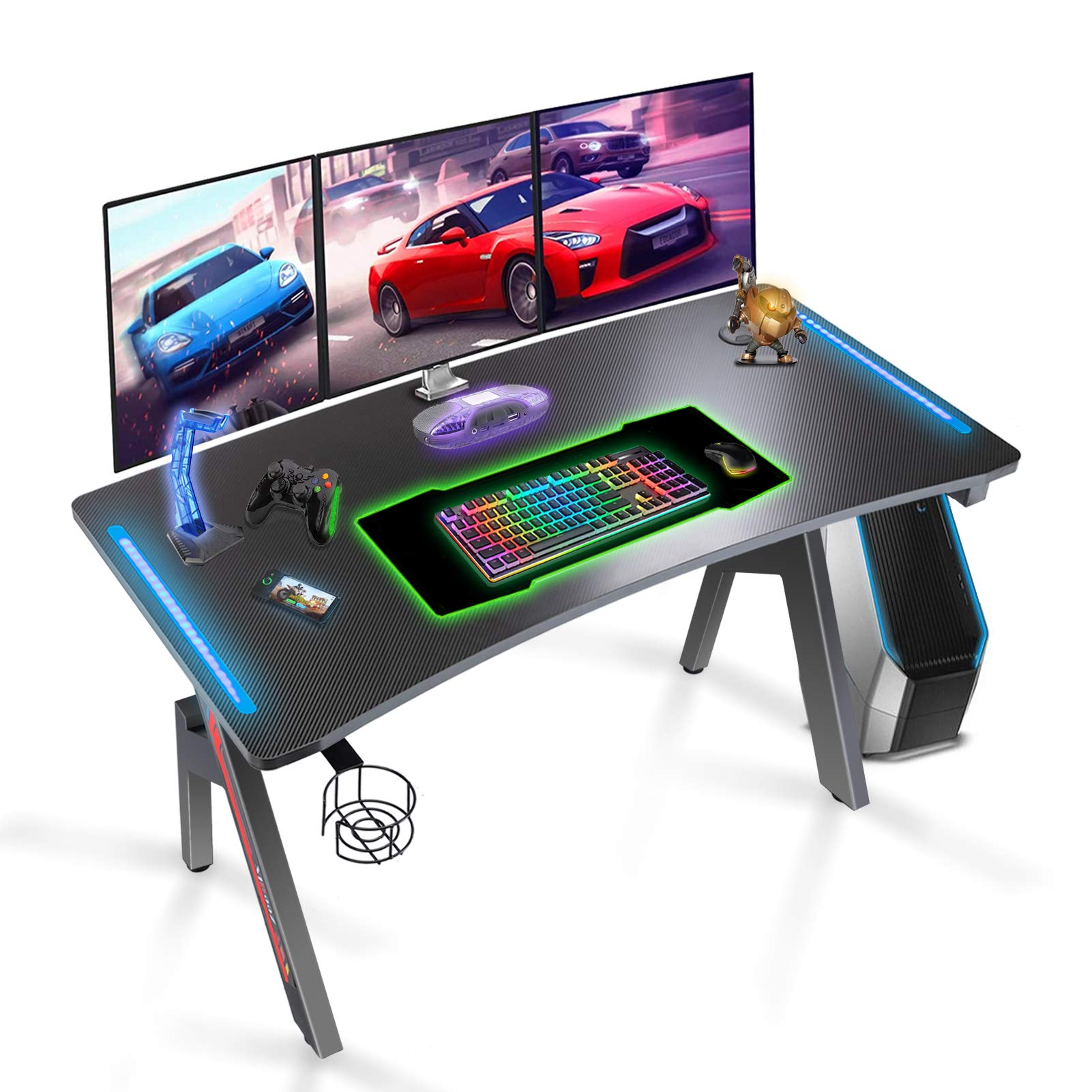 Buy Gaming Desk 47 Inch Large A Workstation Gaming Table for Gaming