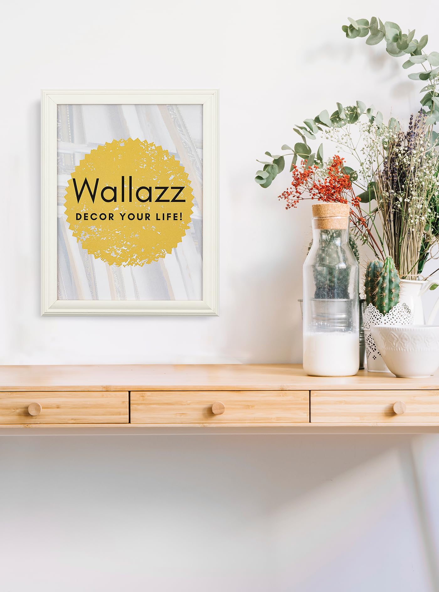 Wallazz Cornice Portafoto in Legno Pregiato - Made in Italy - Vetro Sintetico Infrangibile Crilex - Disponibile in Diverse Varianti - Design Italiano e Qualità Artigianale, 40x50cm Bianco