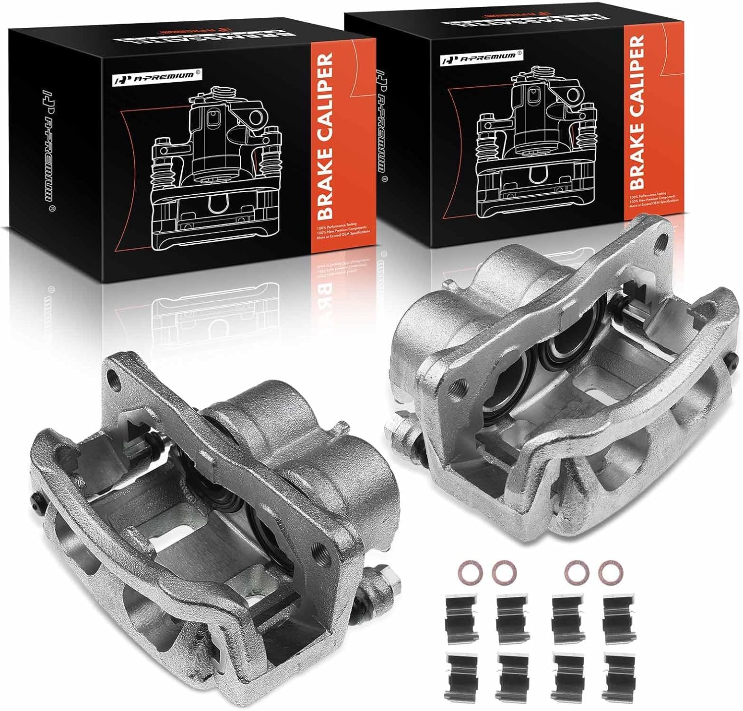 A-Premium Disc Brake Caliper Assembly with Bracket Compatible with Select Mazda Models - CX-7 2007 2008 2009 2010 2011 2012 - Front Driver and Passenger Side, 2-PC Set