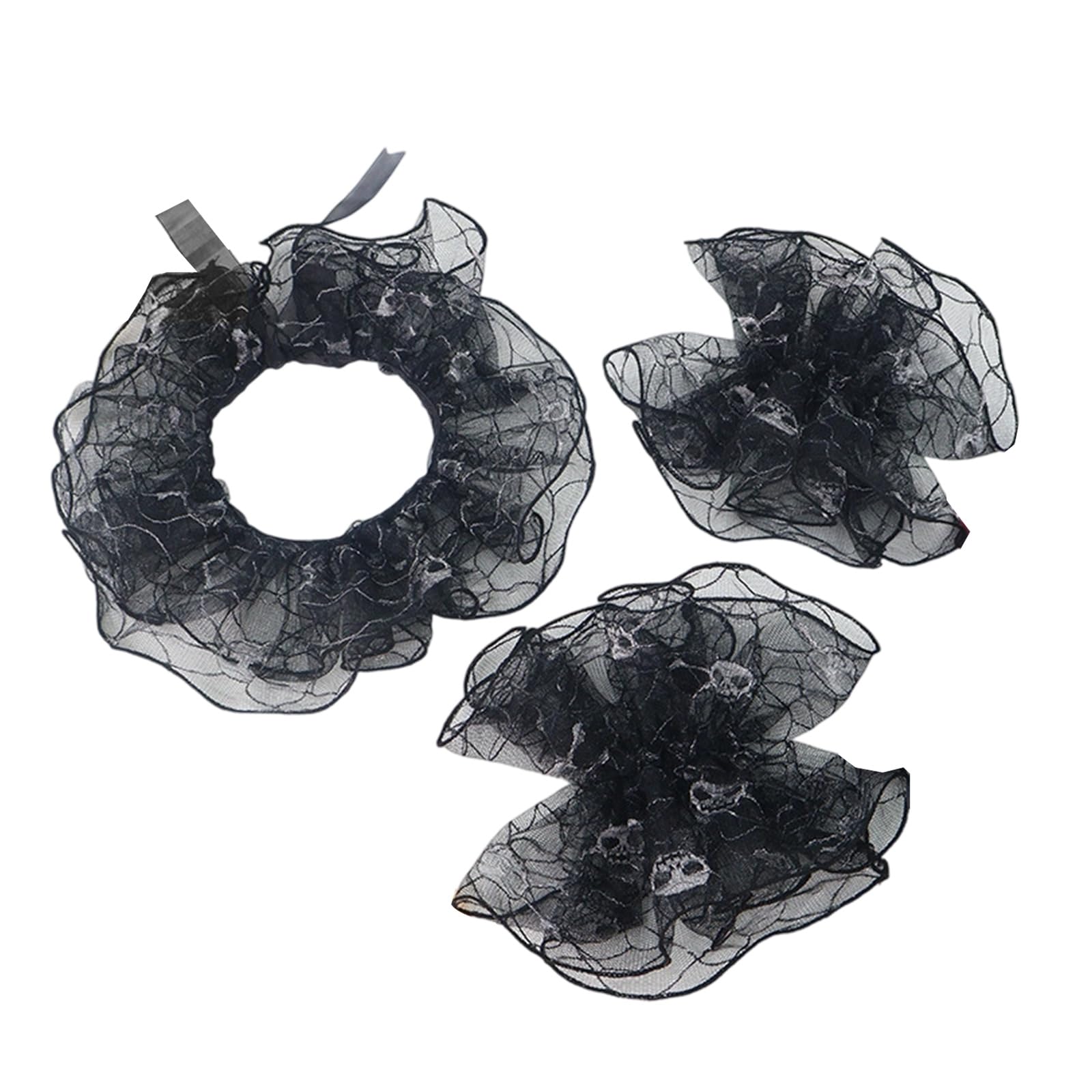 MICFENY Adjustable Wrist Cuff Lace Detachable Collar For Blouses Dresses Vintage Fashion Accessory In Black