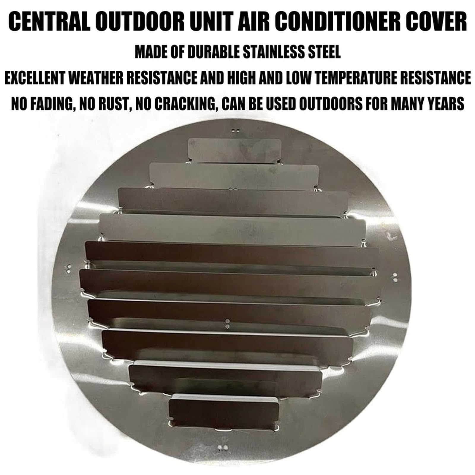 Deflector de Aire Acondicionado Exterior, Guía de Aire de Acero Inoxidable Redonda para Cambiar Dirección del Viento para Balcón y Jardín(Ø 58cm)