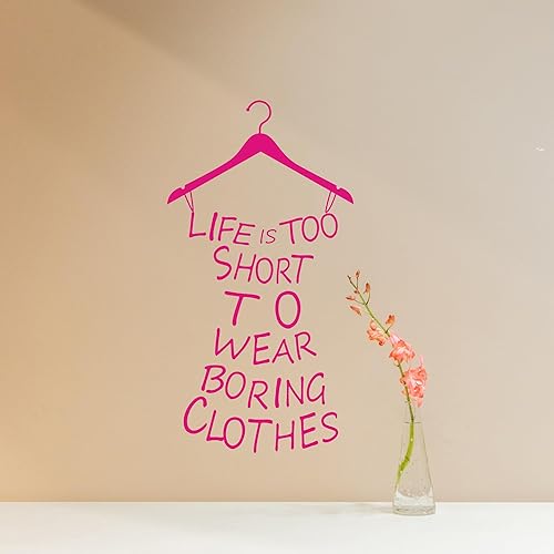 Miniatura 6 de Proverb Series Life Is Too Short to WearFashion Lady's - Vinilo removible para decoración de pared, calcomanía mural con texto en inglés "Life Is