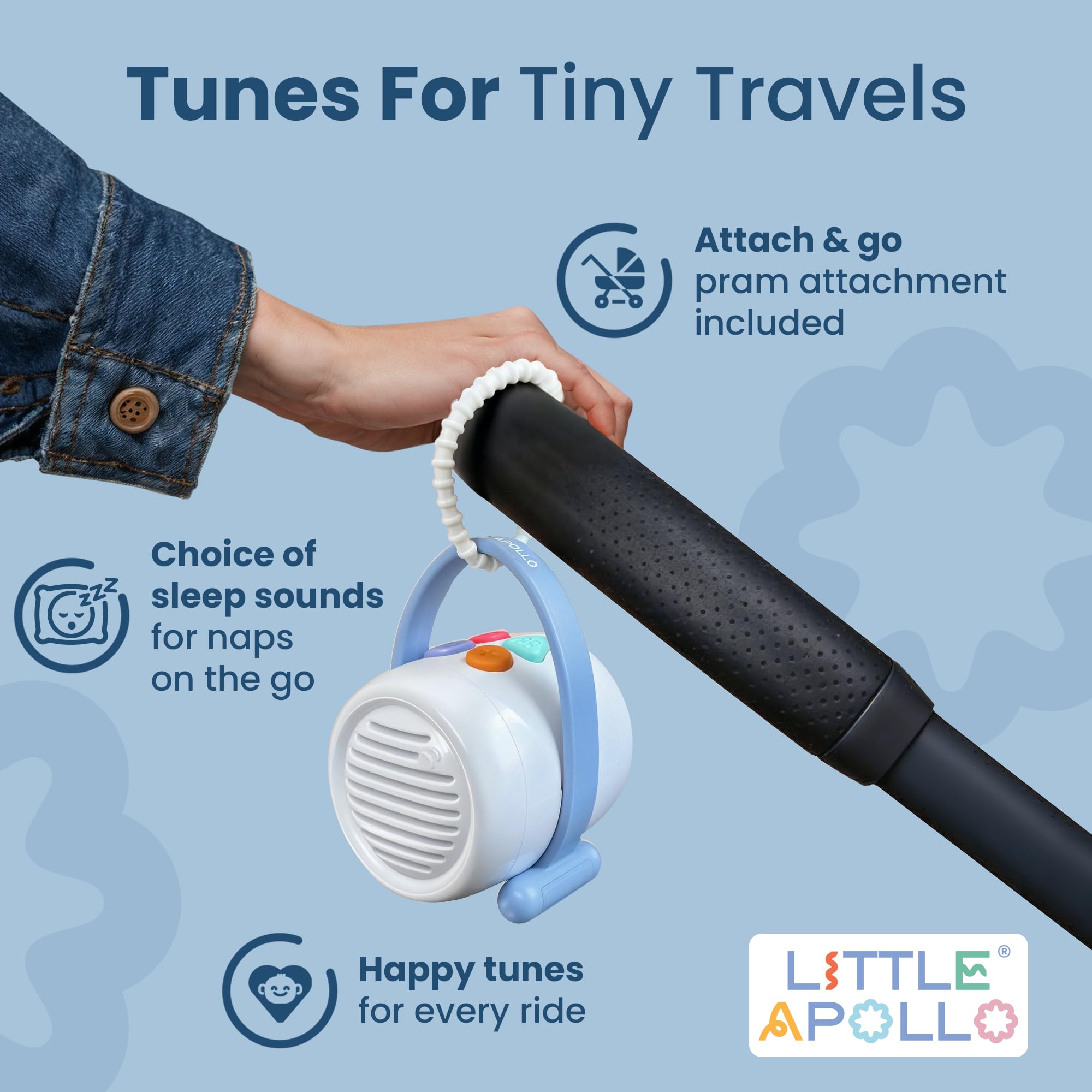 LITTLE APOLLO® Nursery Rhymes, Portable White Noise Machine, Baby Sleep Aid, Musical Toys - Image 3
