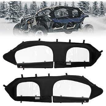 KEMIMOTO X3 Soft Upper Door Set Kit, UTV Soft Cab Doors top Enclosure, Soft Top Door Skin Compatible with 2017-2024 Can Am Maverick X3 Max 4-Seater Models, Work with Roof and Partial Windshields